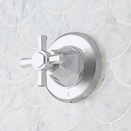 Elita Thermostatic Shower System - Dual Showerheads, Slide Bar and Hand Shower - Cross Handles