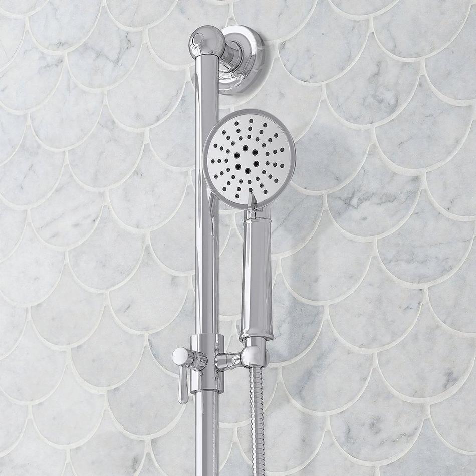 Elita Thermostatic Shower System - Dual Showerheads, Slide Bar and Hand Shower - Cross - Chrome, , large image number 5