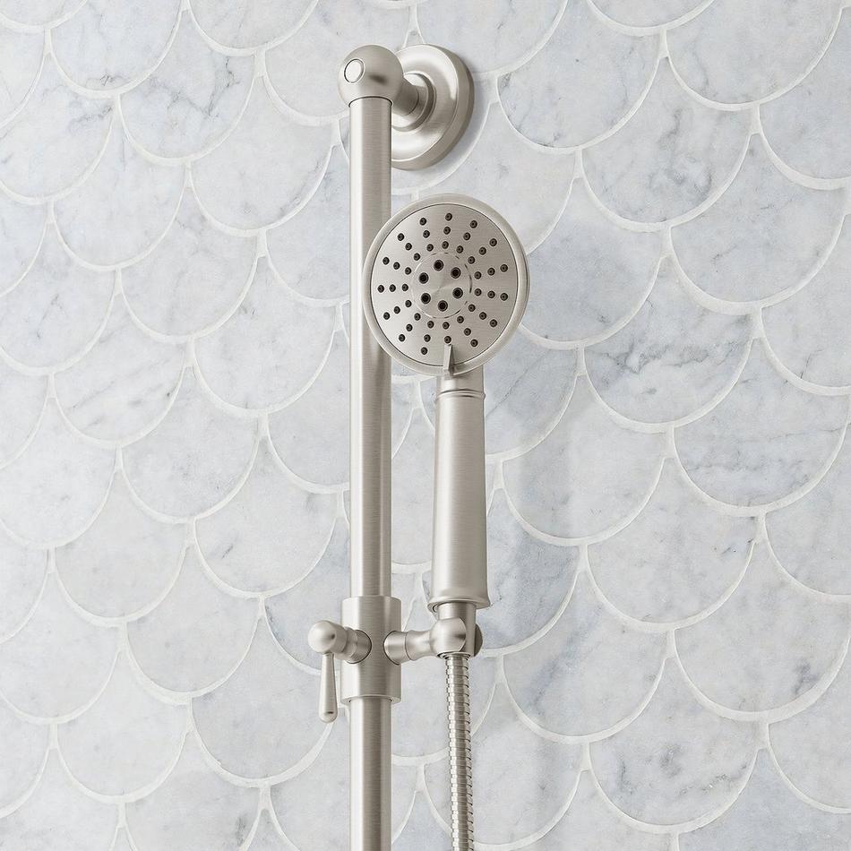 Elita Thermostatic Shower System - Dual Showerheads, Slide Bar and Hand Shower-Cross-Brushed Nickel, , large image number 5