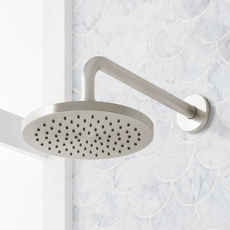 Elita Thermostatic Shower System - Dual Showerheads, Slide Bar and Hand Shower - Cross Handles