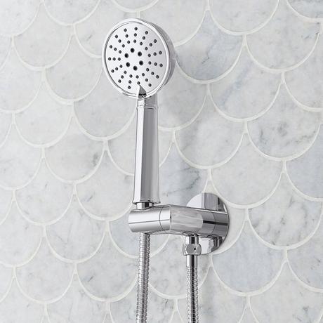 Elita Thermostatic Shower System With 3 Body Sprays and Hand Shower - Cross Handles
