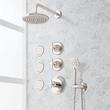 Elita Thermostatic Shower System With 3 Body Sprays and Hand Shower - Cross Handles, , large image number 3