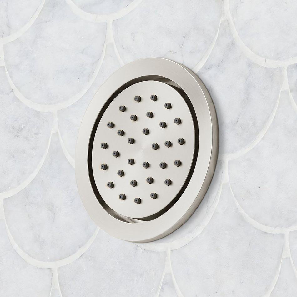 Elita Thermostatic Shower System With 3 Body Sprays and Hand Shower - Cross Handles - Brushed Nickel, , large image number 6