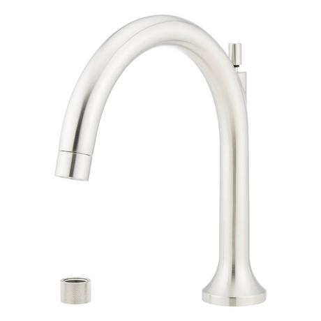 Lentz 4-Hole Roman Tub Faucet and Hand Shower - Less Handles - Brushed Nickel