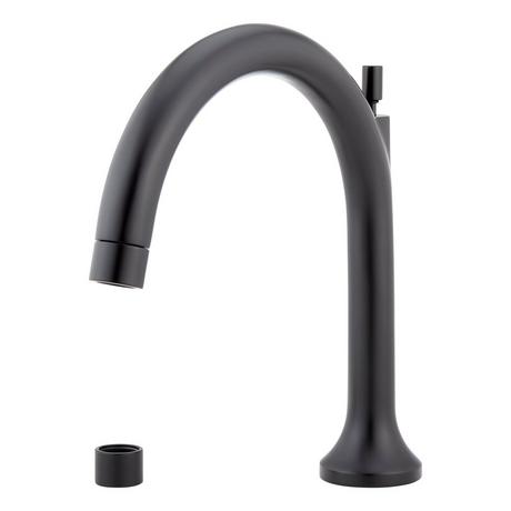 Lentz 4-Hole Roman Tub Faucet and Hand Shower - Less Handles - Matte Black