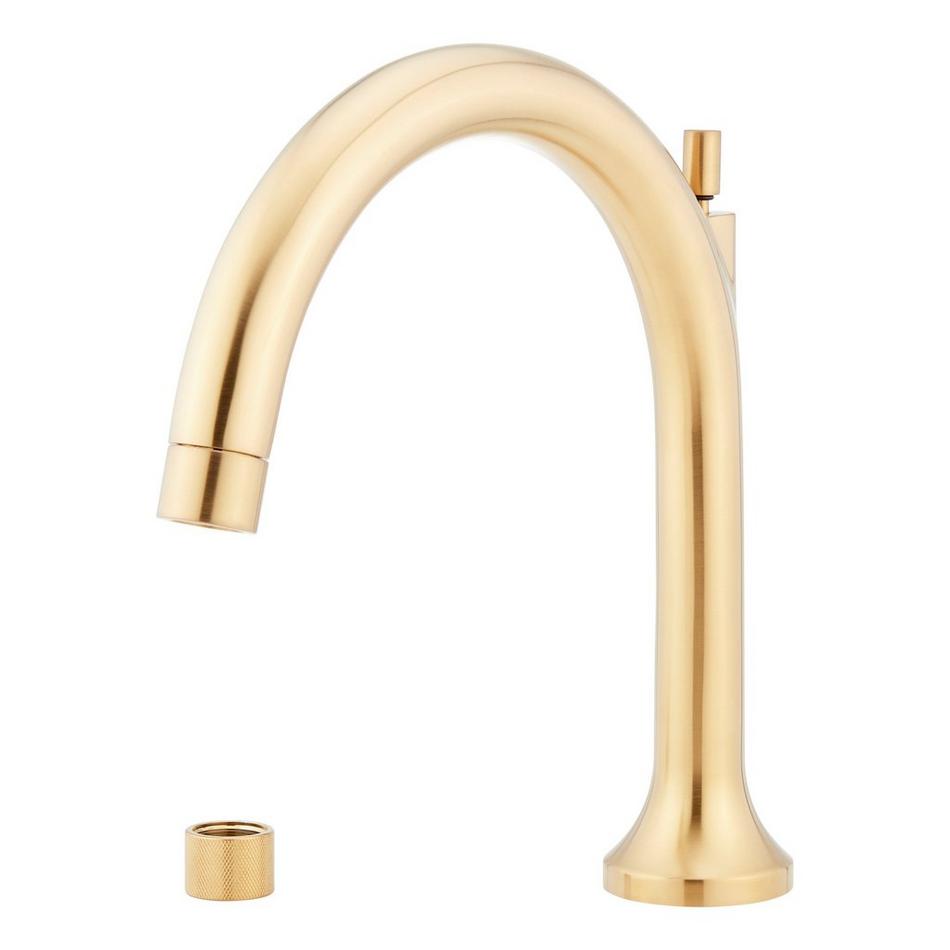 Lentz 4-Hole Roman Tub Faucet and Hand Shower - Less Handles - Brushed Gold, , large image number 0