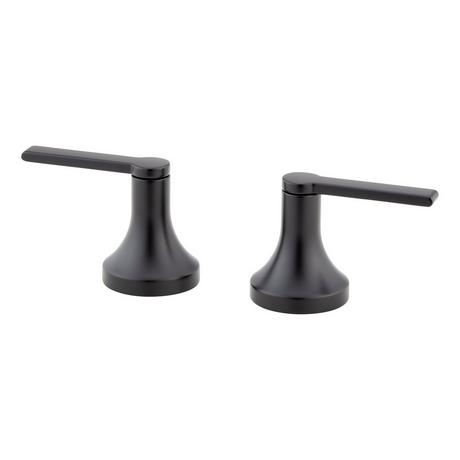 Lever Handles for Lentz 4-Hole Roman Tub Faucet and Hand Shower - Matte Black