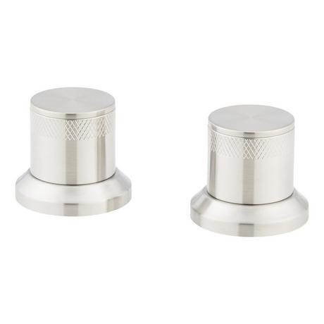 Knob Handles for Lentz 4-Hole Roman Tub Faucet and Hand Shower - Brushed Nickel