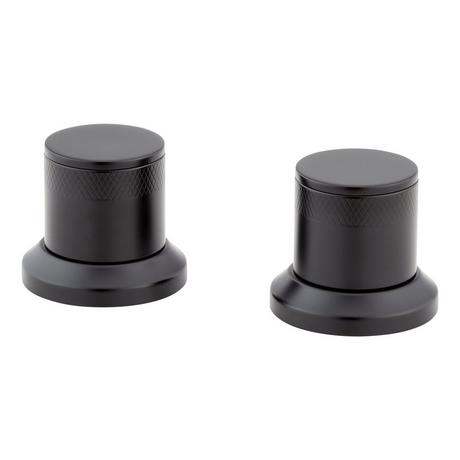 Knob Handles for Lentz 4-Hole Roman Tub Faucet and Hand Shower - Matte Black