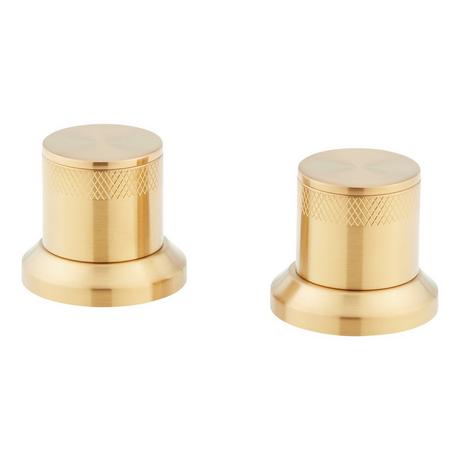 Knob Handles for Lentz 4-Hole Roman Tub Faucet and Hand Shower - Brushed Gold