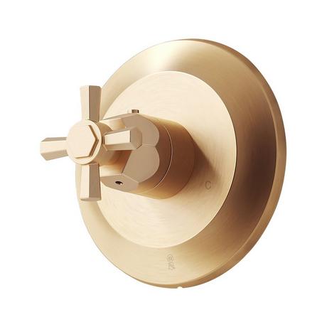 Cross Handle for Elita Thermostatic Shower Valve Trim - Brushed Gold