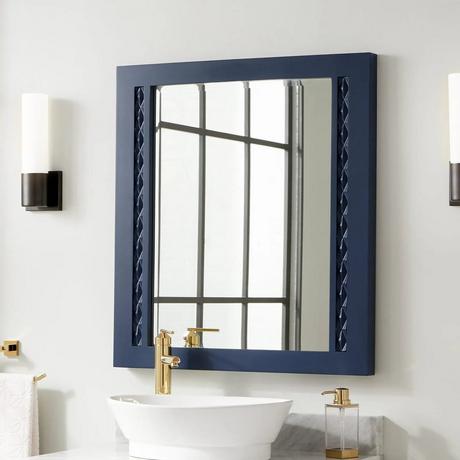 Thorton Mahogany Vanity Mirror - Bright Navy Blue