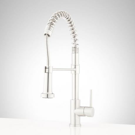 Swinton Single-Hole Stainless Steel Outdoor Kitchen Faucet with Pull-Down Spring Spout
