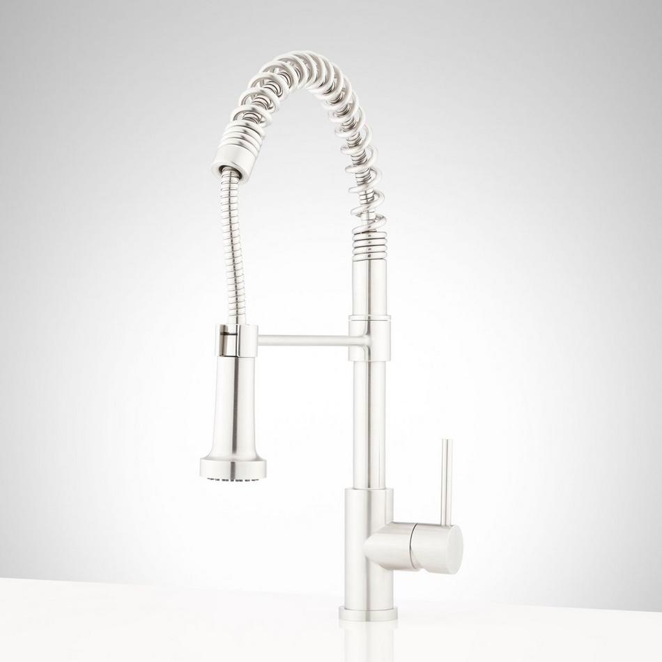 Swinton Single-Hole Stainless Steel Outdoor Kitchen Faucet with Pull-Down Spring Spout, , large image number 1