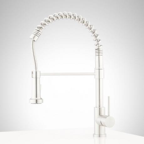Swinton Single-Hole Stainless Steel Outdoor Kitchen Faucet with Pull-Down Spring Spout