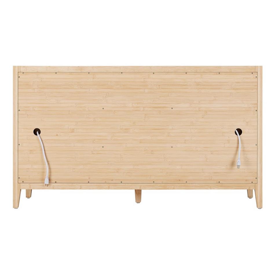 60" Arrietty Double Vanity with Outlets - Natural Bamboo - Vanity Cabinet Only, , large image number 2