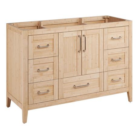 48" Arrietty Vanity with Outlet - Natural Bamboo - Vanity Cabinet Only