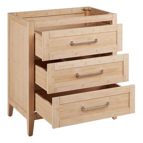 30" Arrietty Vanity - Natural Bamboo - Vanity Cabinet Only