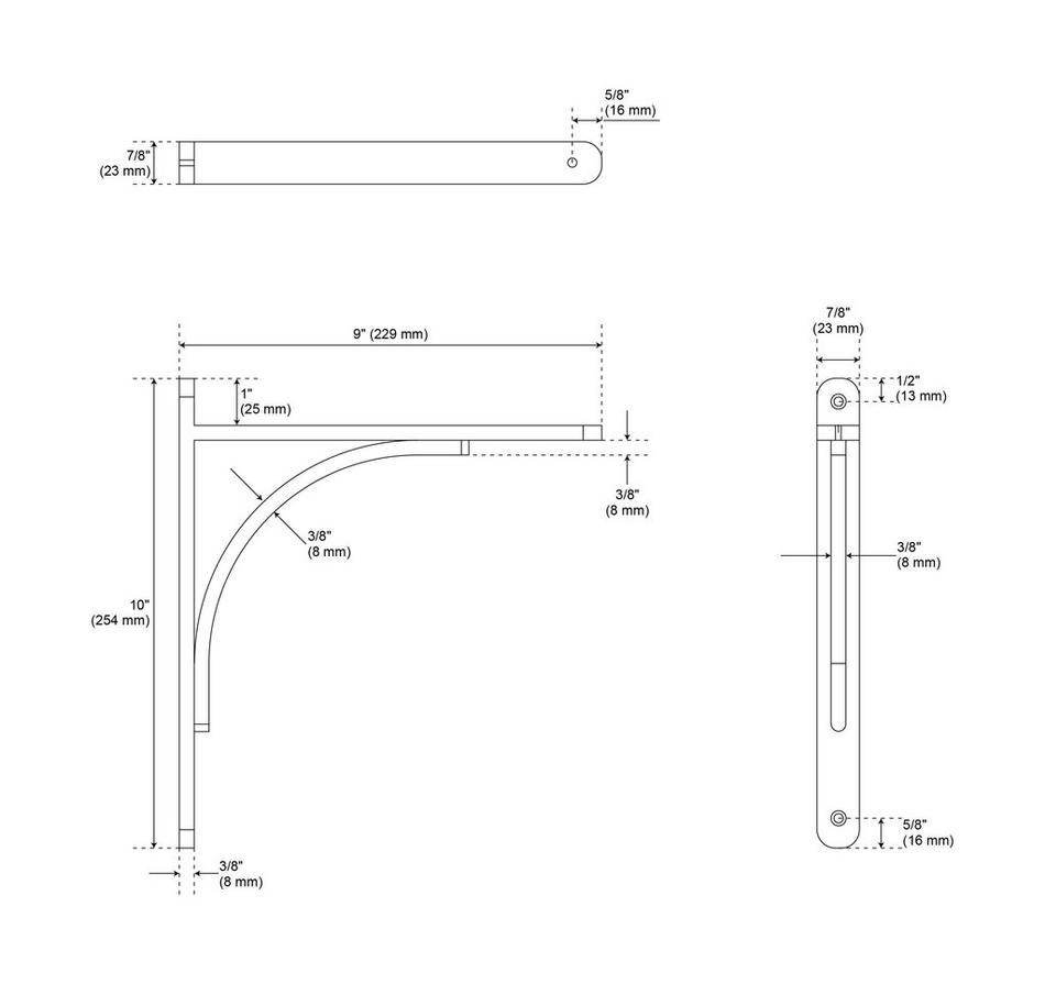 9" Trisden Cast Iron Shelf Bracket, , large image number 2