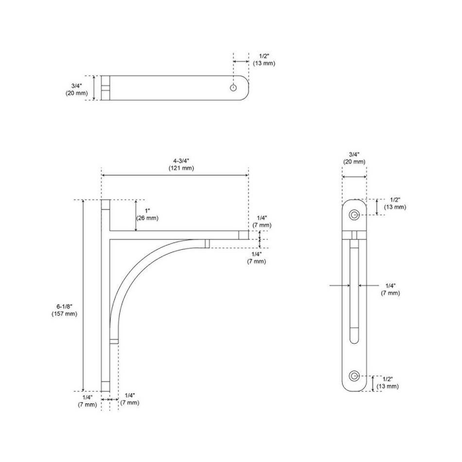 4-3/4" Trisden Cast Iron Shelf Bracket, , large image number 2
