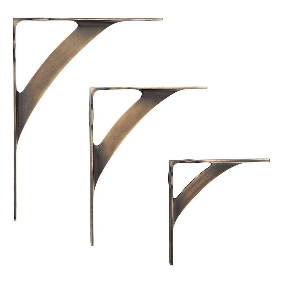 7-3/8" Veruca Brass Shelf Bracket - Antique Brass, , large image number 1