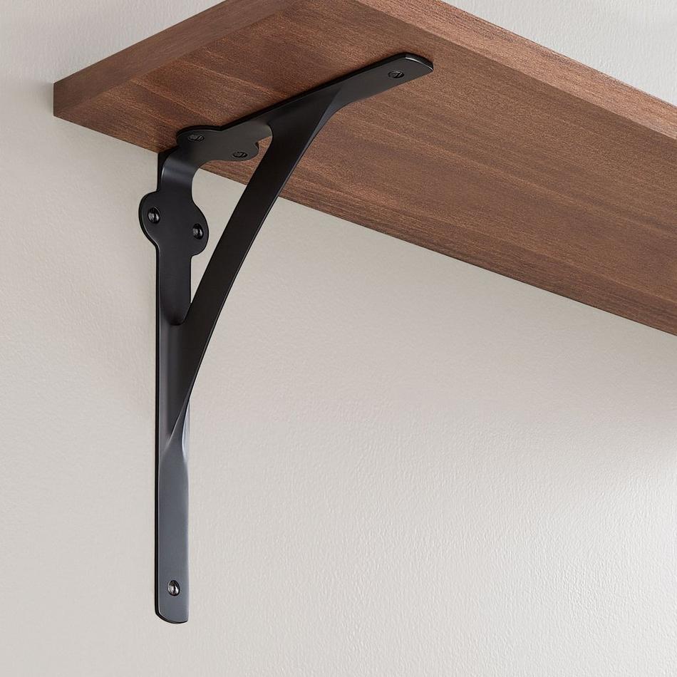 7-3/8" Veruca Brass Shelf Bracket - Matte Black, , large image number 0