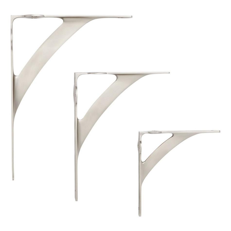 5-1/4" Veruca Brass Shelf Bracket - Brushed Nickel, , large image number 1