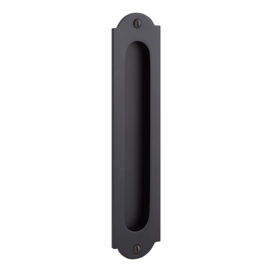 9" Gambon Recessed Brass Pocket Door Pull - Matte Black, , large image number 0