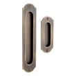 9" Gambon Recessed Brass Pocket Door Pull - Antique Brass, , large image number 1
