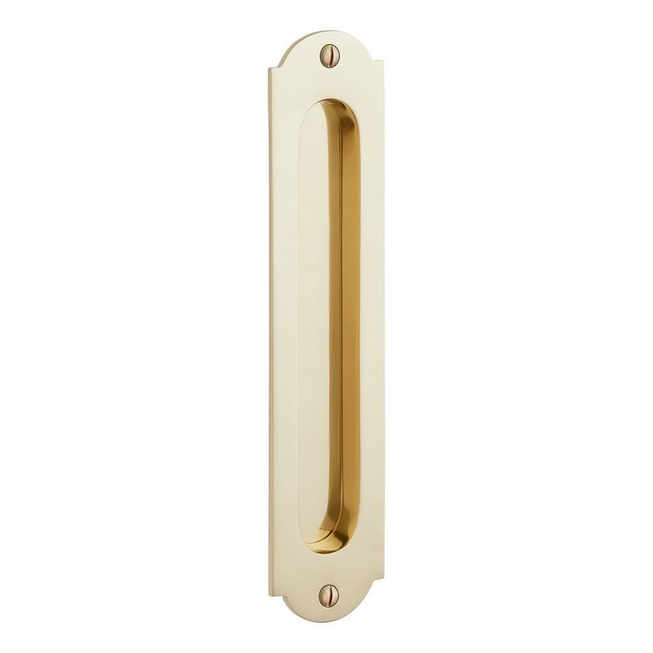 9" Gambon Recessed Brass Pocket Door Pull - Polished Brass, , large image number 0