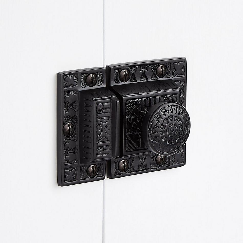 Percival Brass Cabinet Latch - Matte Black, , large image number 2