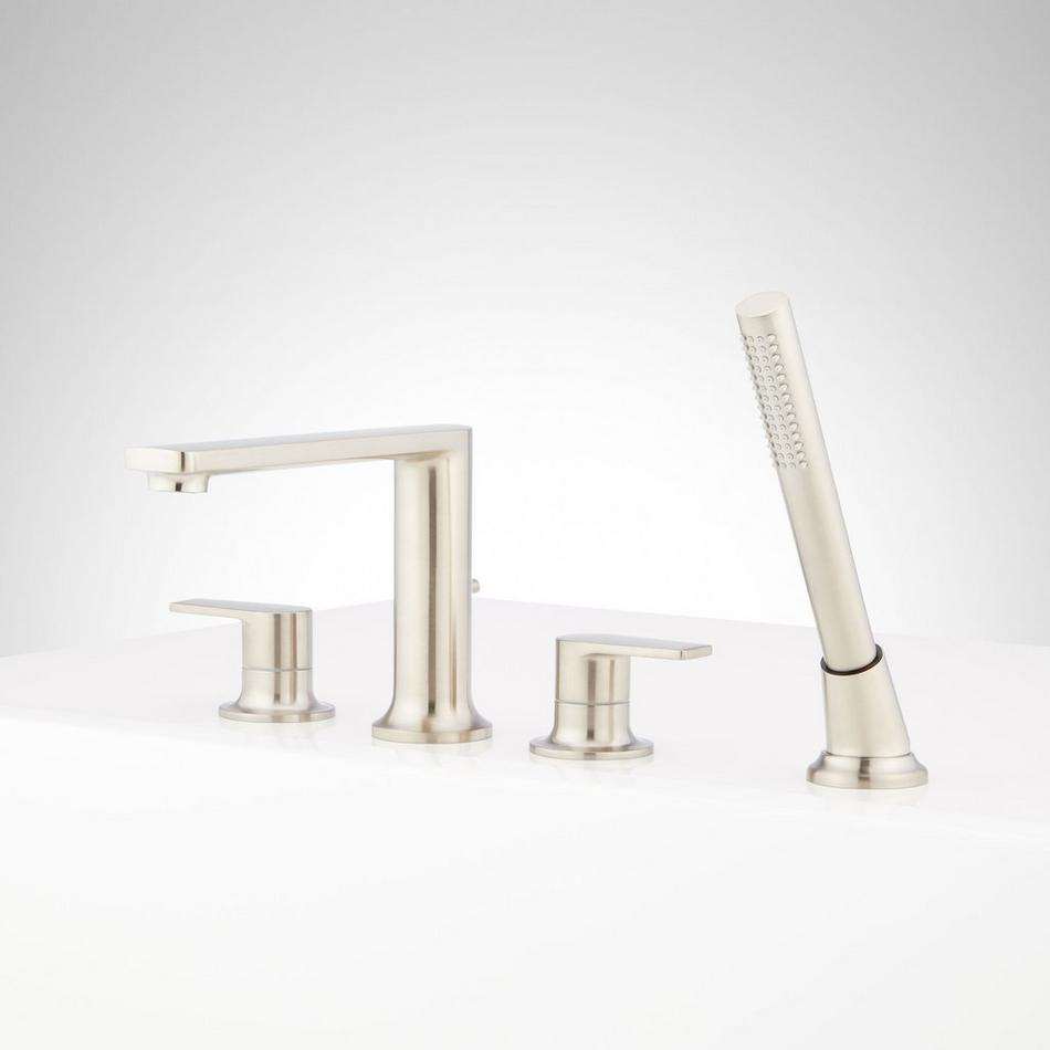 Berwyn 4-Hole Roman Tub Faucet and Hand Shower with Rough-In Valve - Brushed Nickel, , large image number 1