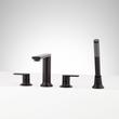 Berwyn 4-Hole Roman Tub Faucet and Hand Shower with Rough-In Valve - Matte Black, , large image number 0