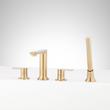 Berwyn 4-Hole Roman Tub Faucet and Hand Shower with Rough-In Valve - Brushed Gold, , large image number 0