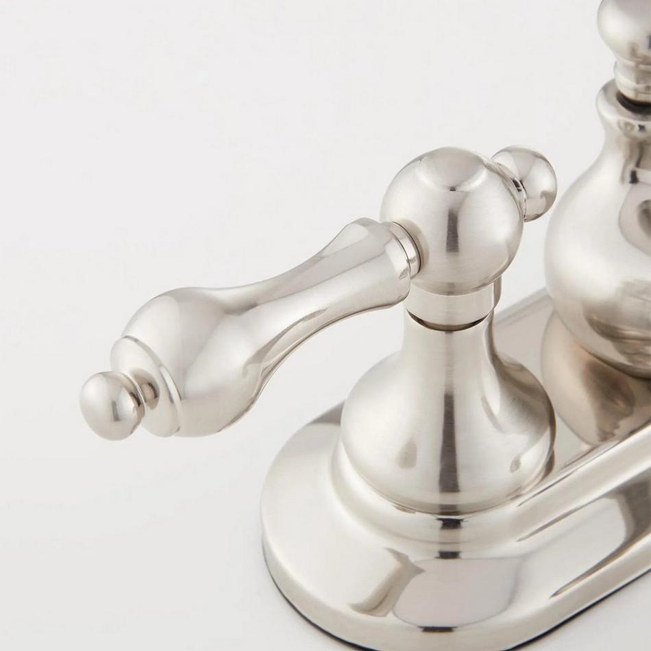 Teapot Centerset Bathroom Faucet - Lever Handles - Overflow - Brushed Nickel, , large image number 4
