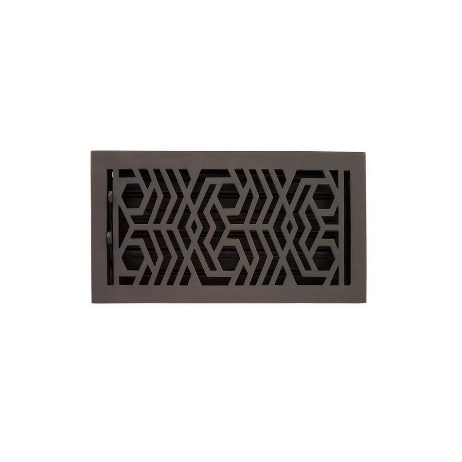 Hendrox Brass Floor Register - Oil Rubbed Bronze 6" x 14" (6-5/8" x 15-1/8" Overall), , large image number 0