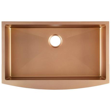 36" Atlas Stainless Steel Farmhouse Sink - Curved Apron - Bronze