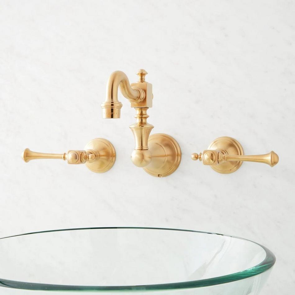 Vintage Wall-Mount Bathroom Faucet - Lever Handles - Oil Rubbed Bronze, , large image number 2