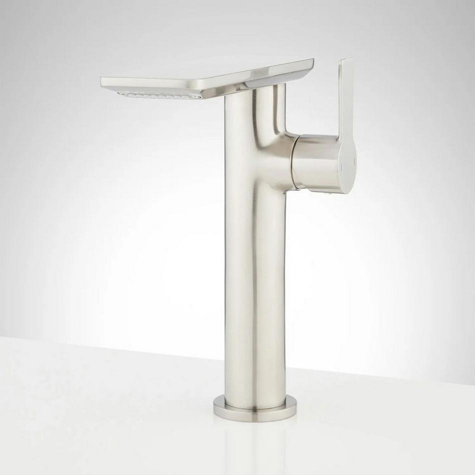 Hollyn Single-Hole Vessel Faucet with Pop-Up Drain - Brushed Nickel - Overflow, , large image number 1