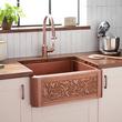 25" Vine Design Copper Farmhouse Sink, , large image number 3