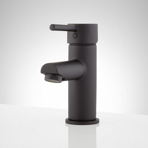 Rotunda Straight Spout Single-Hole Faucet in Matte Black