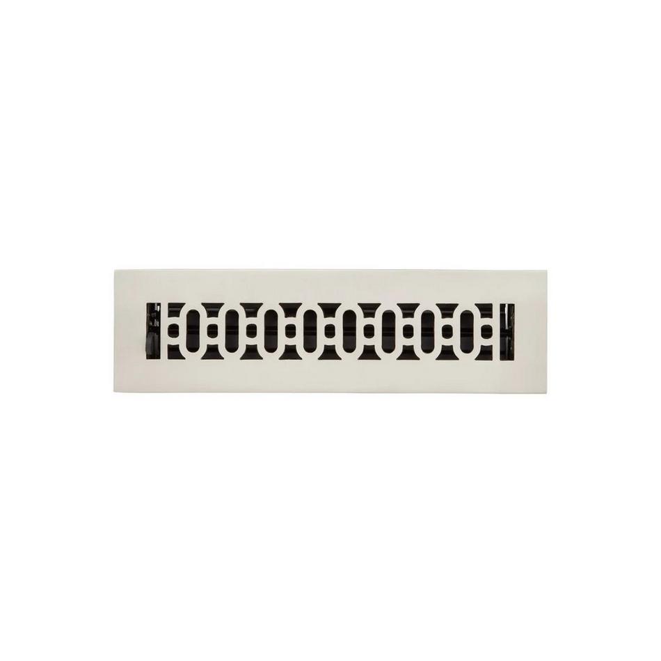 Caselli Brass Floor Register - Brushed Nickel 2-1/4" x 14" (4" x 15-1/2" Overall), , large image number 0