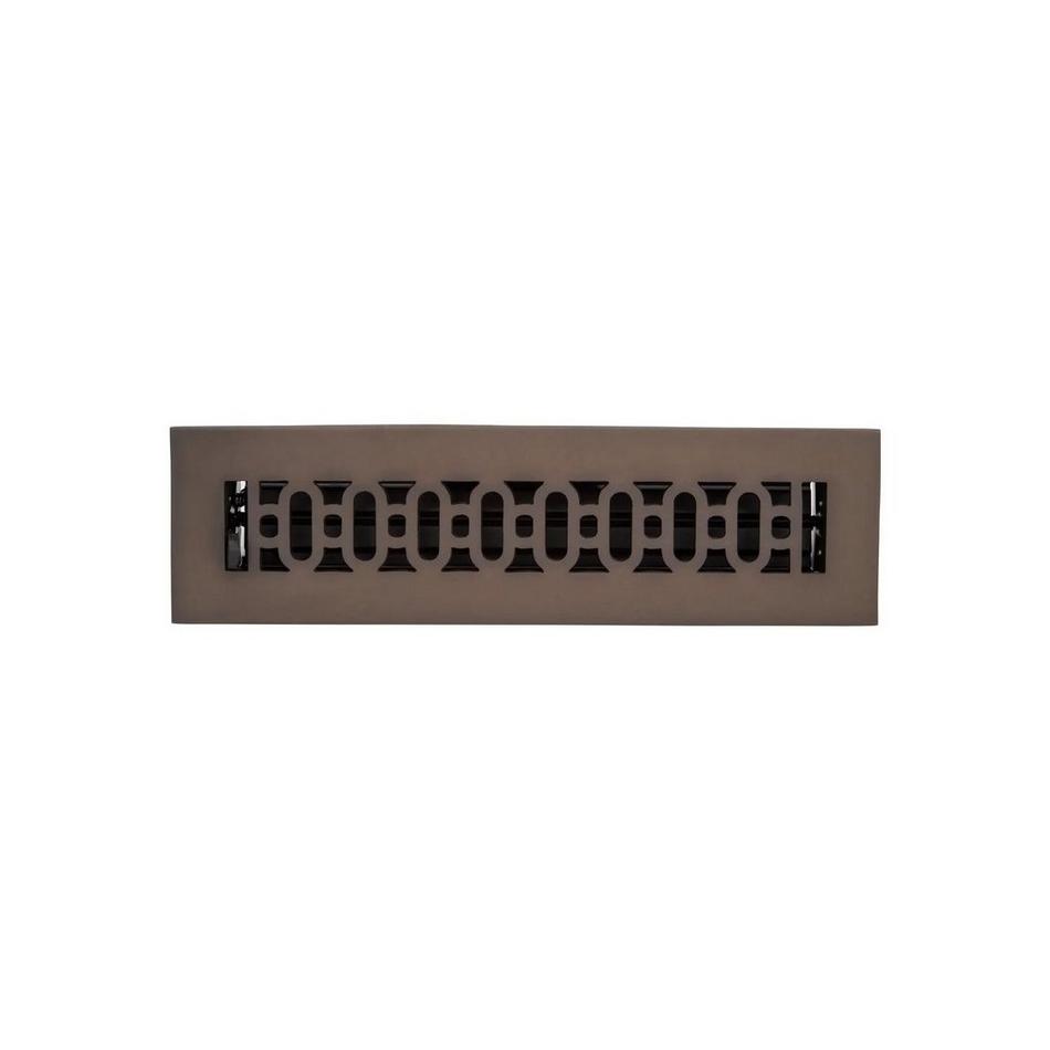 Caselli Brass Floor Register - Oil Rubbed Bronze 2-1/4" x 10" (4" x 11-1/2" Overall), , large image number 0