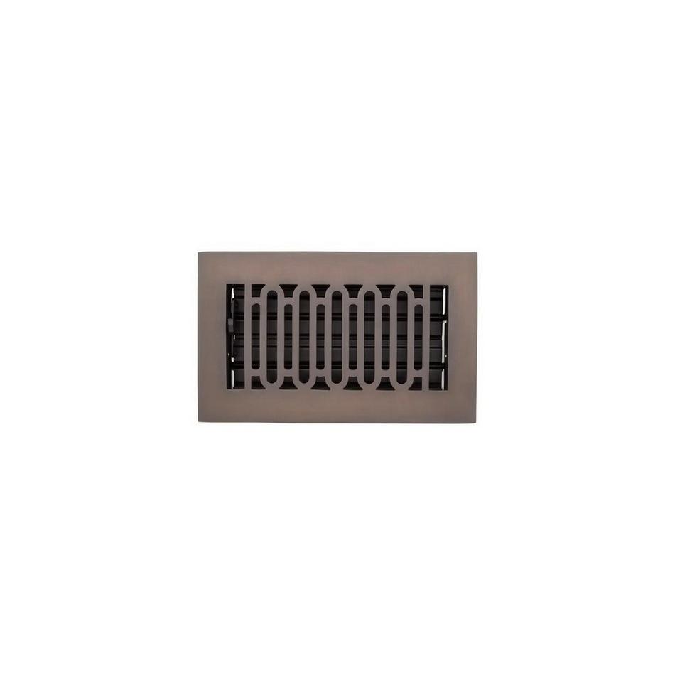 Caselli Brass Floor Register - Oil Rubbed Bronze 4" x 8" (5-3/4" x 9-1/2" Overall), , large image number 0