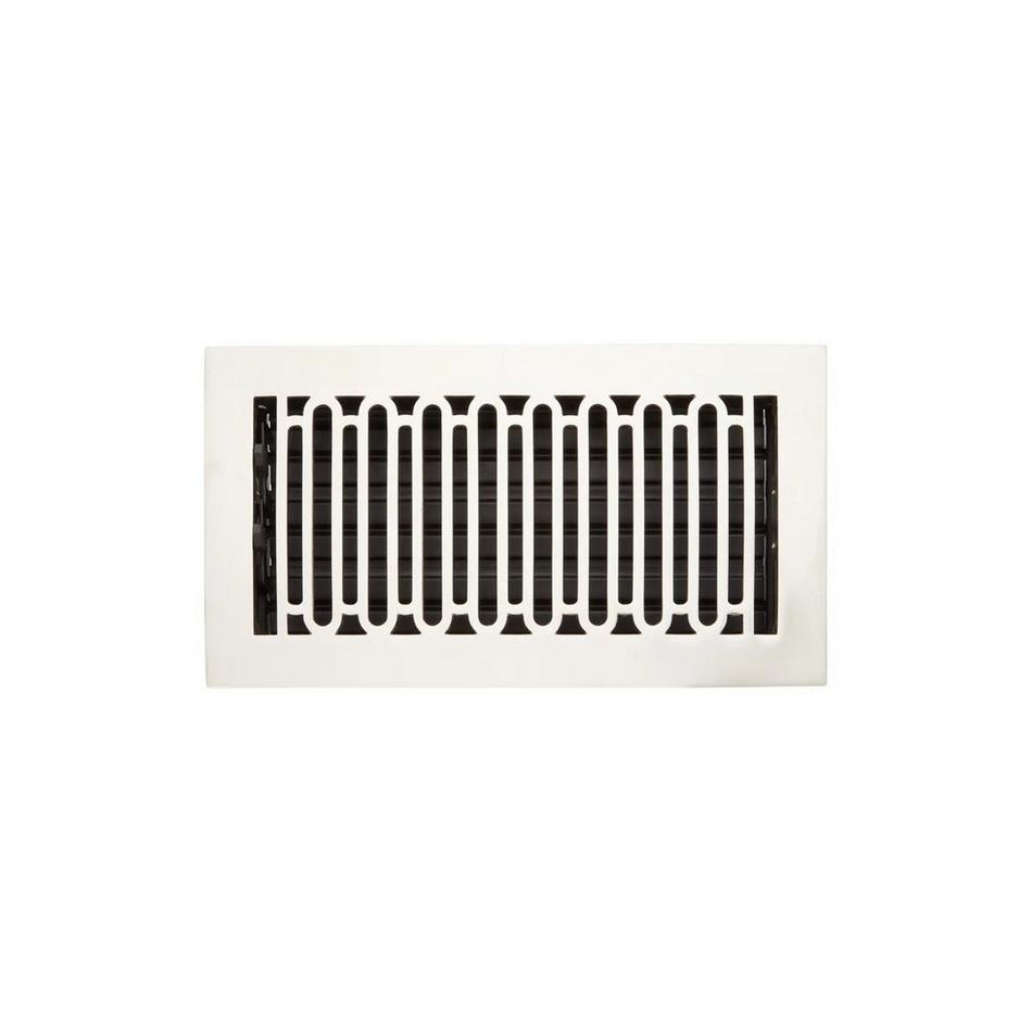 Caselli Brass Floor Register - Polished Nickel 6" x 14" (7-1/2" x 15-3/4" Overall), , large image number 0
