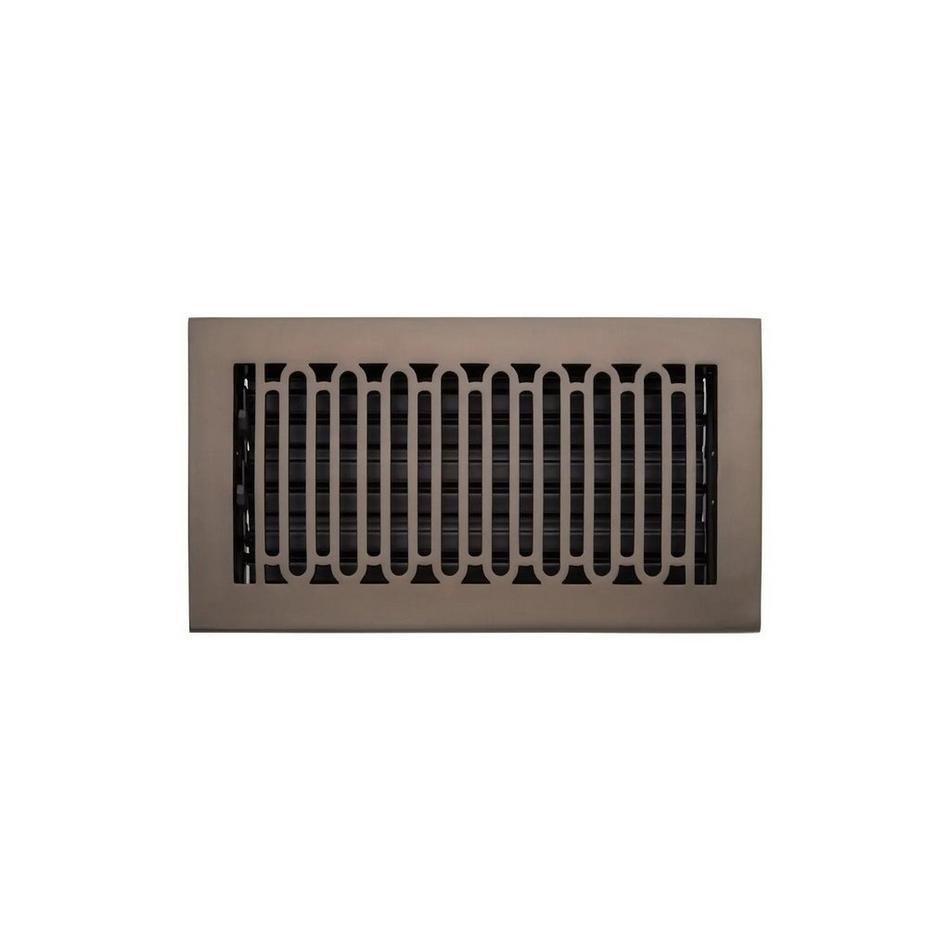 Caselli Brass Floor Register - Oil Rubbed Bronze 6" x 14" (7-1/2" x 15-3/4" Overall), , large image number 0