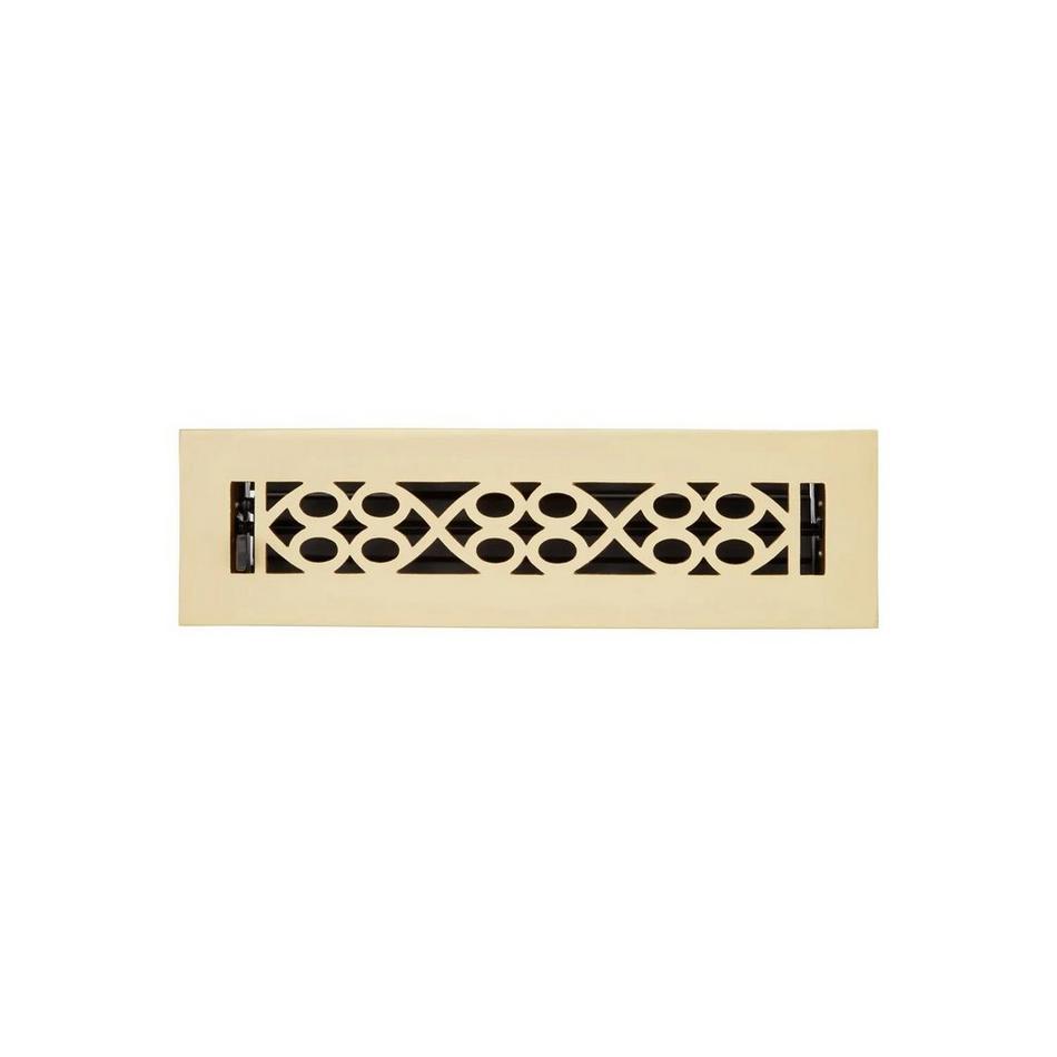 Yuri Brass Floor Register- Brushed Brass 2-1/4" x 10" (4" x 11-1/2" Overall), , large image number 0