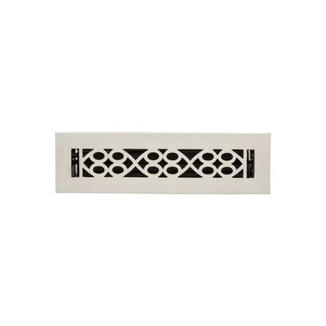 Yuri Brass Floor Register - Brushed Nickel 2-1/4" x 12" (4" x 13-1/2" Overall)