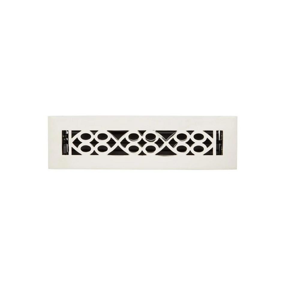 Yuri Brass Floor Register - Polished Nickel 2-1/4" x 10" (4" x 11-1/2" Overall), , large image number 0