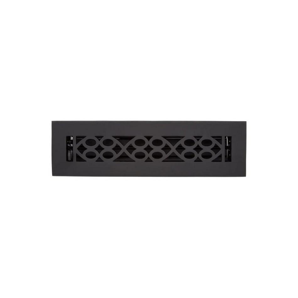 Yuri Cast Iron Floor Register - Black 2-1/4" x 10" (4" x 11-3/4" Overall), , large image number 0